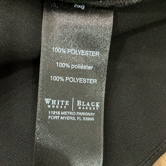 White House Black Market Women's Black Polyester V-Neck Sleeveless Top Shirt - Picture 7 of 7